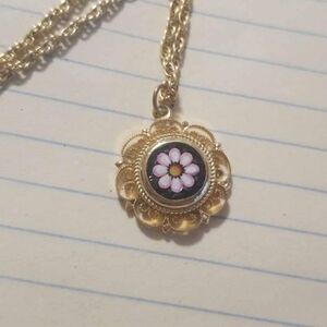 Gold Floral Pendant Necklace